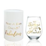 DEARLIVES Sister Gifts,Friendship Gifts,Best Friend Birthday Gifts,Bestie Gifts,Gold Wine Glass Gifts for Women,Sister,Friends,Colleagues,17oz