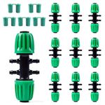 Kalolary Barbed Tee Connectors Drip Irrigation, 1/2 inch to 1/4 inch Irrigation Tube Anti-Drop Premiun Quality Fitting (fits 13mm ID/ 4mm ID) (Green)