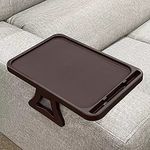 Xchouxer Sofa Armrest Clip Table, TV Snack Tray, Handy Remote Controls/Drinks/Phone Holder (Cherry)