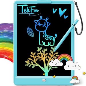 TEKFUN LCD Writing Tablet Doodle Board, 10inch Colorful Drawing Tablet Writing Pad, Girls Gifts Toys for 3 4 5 6 7 Year Old Girls Boys (Blue)