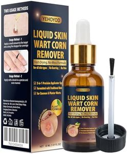 YEHOYOD Wart Remover Liquid 30ml, Wart Remover Freeze Off Alternative for Common & Plantar Warts, Fast-Drying Plant-Based Corn Remover with 2-in-1 Precision Dropper & Brush Applicator, 1.01 Fl Oz