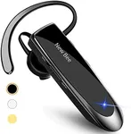 New bee Bluetooth Earpiece V5.0 Wireless Handsfree Headset with Microphone 24 Hrs Driving Headset 60 Days Standby Time for iPhone Android Samsung Laptop Trucker Driver (Black)