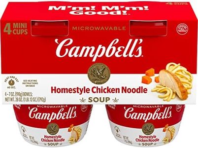 Campbell's Homestyle Chicken Noodle Soup, Perfect Lunch Snack, 7 Ounce Microwavable Cup (4 pack)