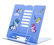 DHARM IMPEX Children Metal Reading Book Stand | Document Holder Bookend with All Page Paper Clips | Smartphones and Foldable Tablet or Desktop Stands (Clip Book Stand)