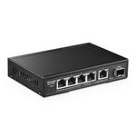 MokerLink 5 Port 2.5G Managed Ethernet Switch with 10G SFP, 5 x 2.5G Base-T Ports Compatible with 10/100/1000Mbps, Metal Web Managed Fanless Network Switch