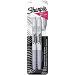 Sharpie Metallic Fine Point Permanent Markers, 2 Silver Markers (39108PP)