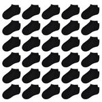 Toddler Socks 30 Pairs Kids Low Cut Socks for Baby Boys Girls 4-7 Years Old Children No Show Ankle Socks Black