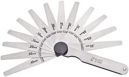 Starrett 173MAT Thickness Gage Set With Tapered Leaves, 0.03-0.50 mm Thickness, 77 mm Length, 13 Leaves