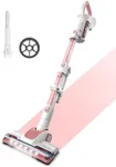 Roomie Tec Elite Pink Cordless Stick Vacuum Cleaner, Self Standing, Up to 35min, Removable Battery, LED