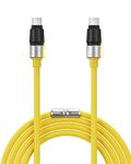 sharge USB C to USB C Cable, Phantom Type C Charging Cable for Gaming Keyboard Fast Charging Cable for MacBook, iPad Air 4, Samsung Galaxy, Pixel, Switch, LG, STORM2 and More (240W 3.9ft) (Yellow)