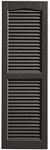 Shutters, Louvered Shutters, Standard Louvered Exterior Vinyl Window Shutters, Heritage Brown, (1 Pair = 2pcs) 14"W x 22"H