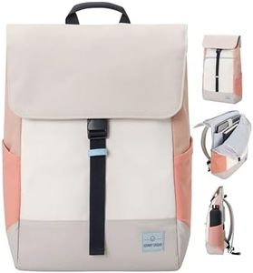 Johnny Urban Mochila Mujer Beis Rosa - MIKA - Grande Macuto para Viaje, Universidad, Oficina - Mochilas con Compartimento para Portátil - Repelente al Agua