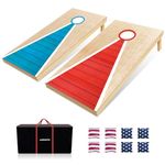 Cornhole Set-4'x 2' Corn Hole Boards Set, Solid Wood Cornhole Game Outdoor Set, Corn Holes Outdoor Game, Corn Hole Sets with Bags Regulation Size, Perfect for Lawn, Backyard, Beach, Park(SB802)