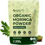 Carbamide Forte 100% Moringa Powder Organic - Moringa Oleifera - USDA Certified Organic Moringa Powder for Immunity, Digestion & Energy - 200g Veg Drumstick Leaves Powder