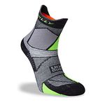 Hilly Unisex Marathon Fresh - Anklet Med Cushioning, Running Sock, Black/Grey/Lime Geen, M UK