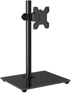 BONTEC Soporte Monitor de Brazo Único para Pantalla de 13-32 Pulgadas, Soporte para Monitor con Giratorio de Inclinación y Ajustable en Altura, hasta 10 kg, Base de Vidrio Templado, VESA 75/100 mm