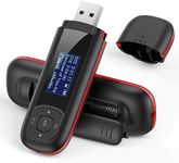 AGPTEK U3 USB Stick Mp3 Player, 8GB Music Player Supports Replaceable AAA Battery, Recording, FM Radio, Expandable Up to 64GB, Black