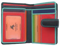 VISCONTI Rainbow Leather Ladies Purse Style RFID Blocking RB51 Black/Rhumba