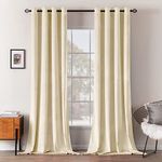 MIULEE Velvet Curtains Ivory White Elegant Grommet Curtains Thermal Insulated Soundproof Room Darkening Curtains/Drapes for Classical Living Room Bedroom Decor 52 x 84 Inch Set of 2