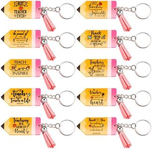 30 Pcs Teachers Appreciation Gifts Bulk Teacher Keychain Pencil Charms Teacher Keychain Acrylic Keychain with Tassel Pencil Key Chains for Teacher Gifts in Bulk, As Shown in the Figure