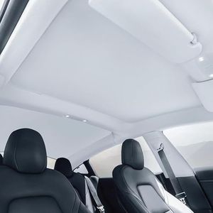 TOPABYTE Roof Sunshade for Tesla Model 3 2018-2024 2025 Highland Glass Sunroof Shade Window Insulation UV & Heat Protection Double-Layer Sun Shade Beige (Produced from China)