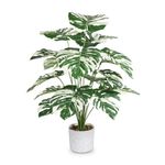 Sour Lemon 28" Fake Plants Large Tropical Palm Tree Artificial Monstera Faux Plant Tree in Pot for Indoor Outdoor Home Office Garden Decoration