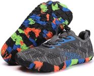 GOGOUP Kid's Trail Running Shoes Boys Girls Water Shoes Quick Dry Lightweight Outdoor Camping Climbing Shoes Unisex, Dark Gray, 10.5 UK Child