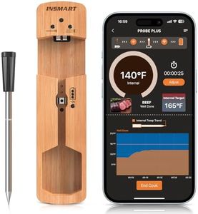 INSMART Wireless Meat Thermometer, 100m Range Bluetooth Meat Thermometer Probe for Cooking, Food Thermometer with Smart APP for BBQ Oven Grill Smoker Kitchen Air Fryer