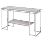 Acme Furniture Chafik Sofa Table, Natural Oak & Chrome