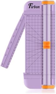 Firbon Purple A5 Paper Cutter, Straight Small Paper Trimmer with Side Ruler for Scrapbooking Craft, Paper, Coupon, Label, Cardstock