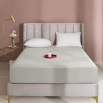 BEDSUM Microfiber 15 Inches Deep Pocket California King Fitted Bed Sheet Only, 1800 Thread Count Luxury Premium Wrinkle Fade Stain Resistant Bed Bottom Sheet for Mattress, Light Grey