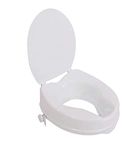 Aidapt 100mm (4") Elevation Raised Comfortable Toilet Seat with Lid Easy Fit White