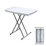 soges 30 inches Portable Folding Table, Portable Patio Table Outdoor Table, Foldable Camping Table Card Party Table, Plastic Picnic Table, 30 by 20 inches, Weatherproof, Easy Assembly, HP-76X-CA