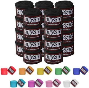 Ringside Mexican Style Boxing Hand Wraps (10 Pairs Pack), Black