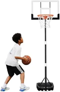Seray Kids Basketball Hoop Outdoor 3.2-7.2ft Adjustable, Portable Basketball Hoop & Goals for Kids/Teens/Youth in Pool/Backyard/Driveway/Indoor, 29 Inch Shatterproof Backboard and Enlarged Base