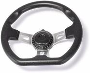 10.63inch/27cm Kart Steering Wheel - 3 Spokes Quick Release Off-Road Cart Steering Wheel Interior With Holes For ATV UTV Race Go Kart Beach Kart Replacement Vehicle Universal
