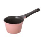 Neoflam 1qt Saucepan Butter Warmer Milk Boiling|Melting Pot, Ecolon Healthy Ceramic Nonstick Coating PFOA-Free, 2 Pour Spouts, Dishwasher Safe, Pink
