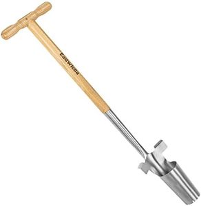 Eadwiella Bulb Planter Tool Long Handle Bulb Transplanter Sod Plug Tool Flower Seedling Planting Tool with Depth Marker and Sharp Teeth for Tulips, Daffodils and Other Flowers Garden Pro Plugger