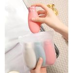 Vn care Silicone Travel Bottles For Toiletries, Pack Of 3 Shampoo Bottle Set, Toiletry Bottles, Containers Small Leakproof Mini Essentials -60Ml, Multicolour