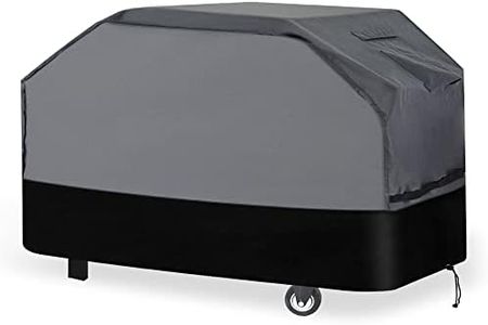 Waykea Heavy Duty Grill Cover 76 Inch, 600D Oxford Water Resistant UV & Fade Resistant BBQ Cover for Weber Char-Broil Dyna Glo Nexgrill Charcoal Gas Grill (76”W x 28”D x 46”H, Gray/Black)