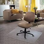 Kuyal Carpet Chair Mat, 48" x 36" PVC Home Office Desk Chair Mat for Floor Protection, Clear, Studded, BPA Free Matte Anti-Slip