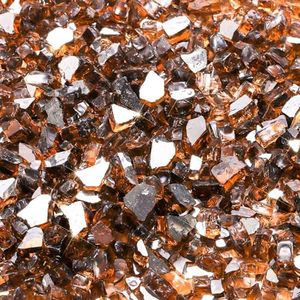 Goaste 12lbs Fire Pit Glass, 1/2 Inch Reflective Fire Glass, Decorative Tempered Glass Rocks for Fire Pit, Fire Table, Gas Fireplace, Safe for Outdoors and Indoors, High Luster Copper