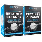 ZENGATE Retainer Cleaner Tablets - Quick Clean for Dentures, Mouth Guards, Aligners, Night Guards - Dental Cleansing Tablets - FSA HSA Approved Items - 2 Packs (240 Tablets Total) - 8 Months Supply