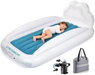 CHERIMOR Toddler Air Mattress with Electric Pump, Inflatable Toddler Travel Bed with Safety Sides, Portable Kids Blow Up Mattress for Travel, Camping Grandma Sleepovers Playing Air Bed, Gift for Kids