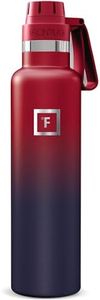 IRON °FLASK Camping & Hiking Hydration Flask with Spout, Narrow Mouth Insulated Stainless Steel Sports Water Bottle - Dark Rainbow 24 oz - Spout (1 Lid)