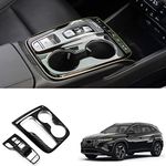 GZBFTDH Car Gear Shift Knob Trim Panel for Hyundai Tucson Hybrid, Plug-in Hybrid Accessories, Carbon Central Consoles Shift Boots Knobs Cover Frame LHD 2022 2023 (Carbon)