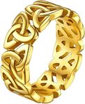 FaithHeart Women Stacking Rings Size 10 Gold Plated Ireland Finger Charms Celtic Knot Engagement Bands