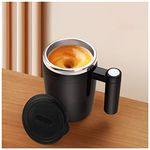 Upgrade Self Stirring Mug, Rechargeable Auto Magnetic Mug Automatic Magnetic Stirrer Coffee Cup Stainless Steel Self Stirring Coffee Cup for Coffee/Milk/Tea/Hot Chocolat (Black)