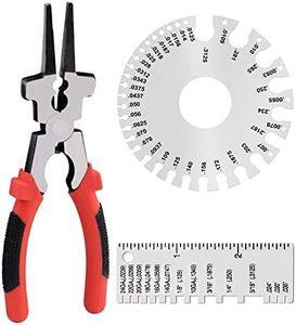 Cimeton 3Pcs Antirust Durable Welding Tools Kit including Welding Pliers, Stainless Steel Wire/Metal Sheet Thickness Gauge and Round Dual-Sided Wire Cable Sheet Gauge