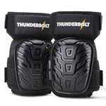 Thunderbolt Knee Pads for Men for Construction Gardening Flooring Roofing Heavy Duty Comfortable Double Gel Thick Foam Cushion with Adjustable Non-Slip Straps Professional Grade